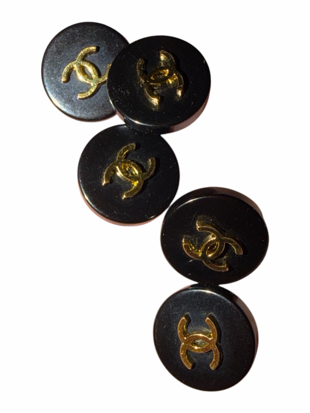 Chanel Black & Gold CC Logo Button Set